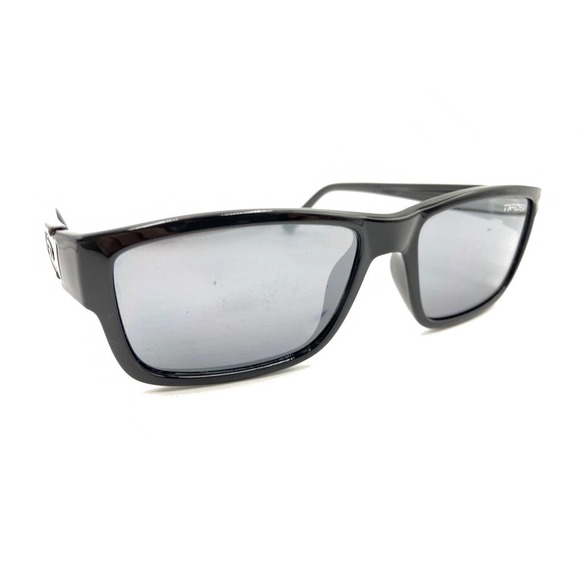 Tifosi Black Rectange Sunglasses Mirrored Gray Lens Designer Men Women Sports - Picture 1 of 12